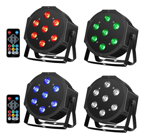 Luces De Escenario Par Led, 70w 7led Dmx Rgbw Par Can D...