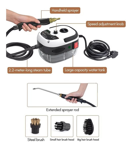 Limpiador De Vapor De Alta Temperatura Con Boquilla 2500w