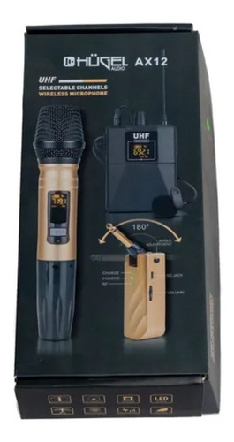Microfono Inalambrico De Mano Uhf Hugel Ax12