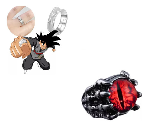 Anel Goku Black Anel Do Tempo + Anel Olho Mal Garra