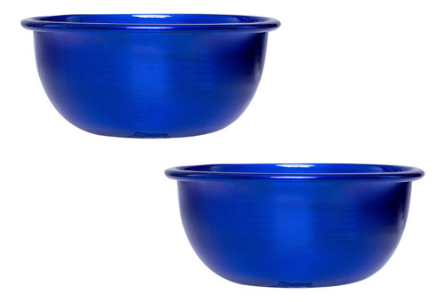 Kit 2 Mini Bowl Azul Para Servir Petisco Porção Salada