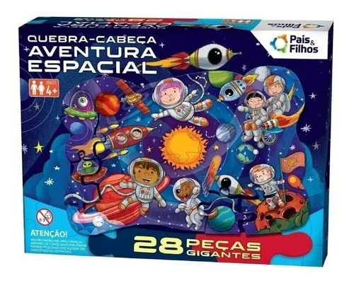 Jogo Quebra Cabeça Aventura Espacial Astronauta Infantil 28p