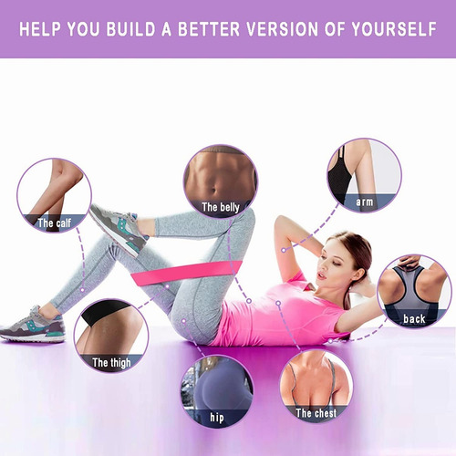 Kit De 5 Bandas Resistencia Pilates Elasticas Ejercicio Yoga
