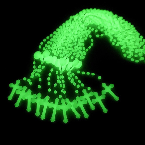 Imagen 5 de 5 de Rosarios Plastico Luminoso Fluorescente Comunión Bautizo