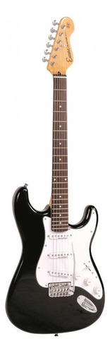 Guitarra Eléctrica Encore E6 De Madera Maciza Gloss Black Brillante Con Diapasón De Palo De Rosa