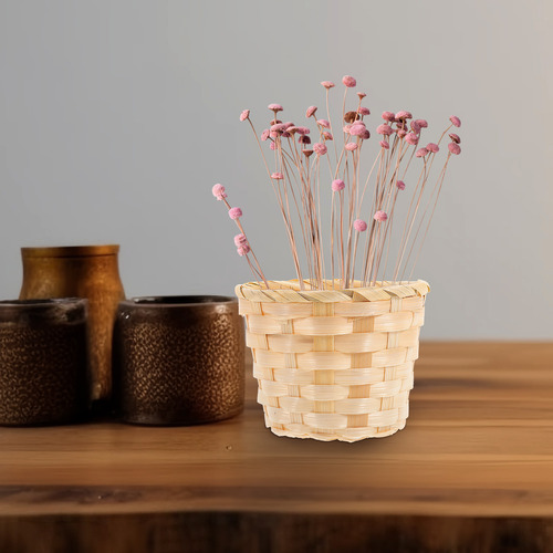 Cesta Pequeña De Madera Tejida Para El Hogar, 12 Unidades