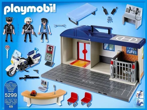 PLAYMOBIL - 5689 - Commissariat de Police Transportable