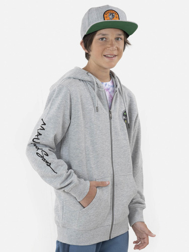 Poleron Fullzipper Cookie Juvenil Gris Maui And Sons