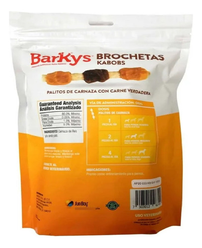 Carnaza Para Perro Kabobs Barkys 30 Pzas
