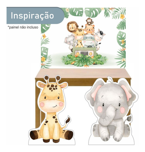 Displays De Chão Safari Baby Aquarela - 4 Peças