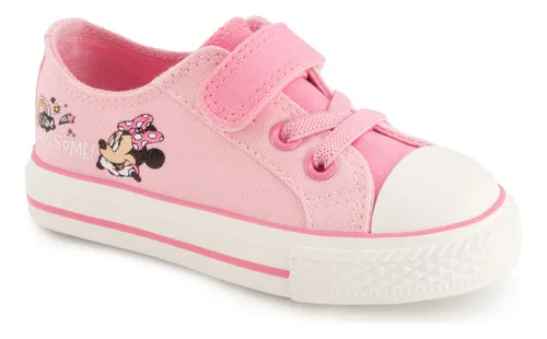 comprar Tenis Casual Minnie Para Niña Con Gráfico Lateral Rosa