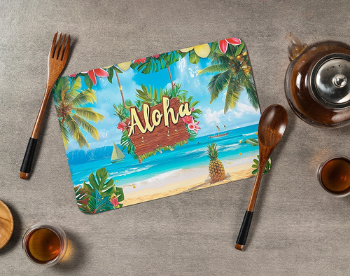 Mantelitos Reutilizables Fiesta Hawaiana 12 Pz