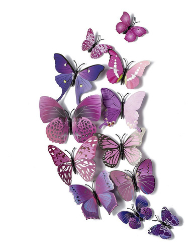 Akoak 24 Pegatinas De Pared Con Mariposa 3d Con Goma De Espo