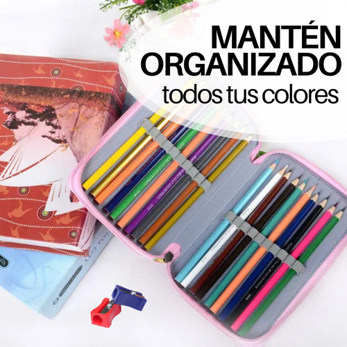 Lapicera Organizadora Colores Lápices Doble Compartimiento