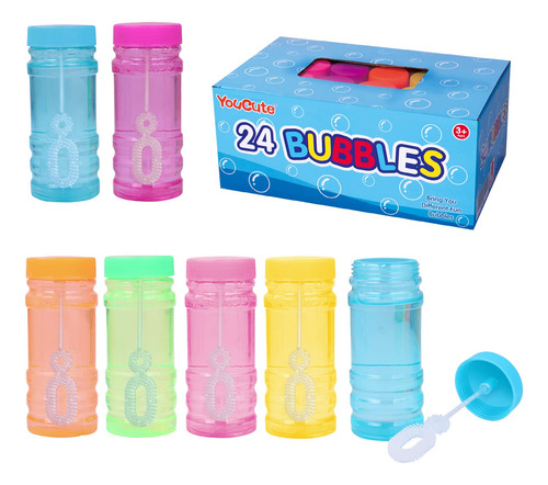 Paquete 24 Recuerdos Fiesta Niños Burbujas Varita Boda Cumpl Color