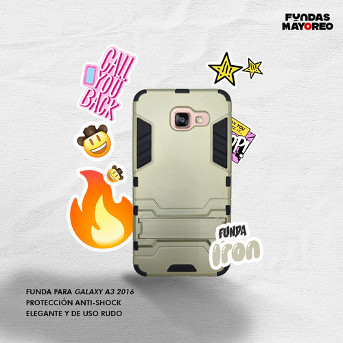 Funda Iron Para Samsung Galaxy A3 2016 Carcasa Antishock Dorado