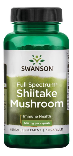 Shiitake Mushroom 500 Mg 60 Capsulas Swanson