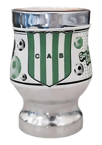 Mate De Banfield Madera Aluminio + Bombilla C/ Escudo + Caja