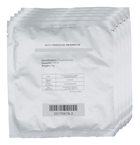 5 Membranas Cryolipolisis Anti-freezing De 27x30 Cm Tipo De Envase Pack