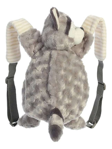 Imagen 5 de 10 de Mochila De Peluche Mapache Piggyback Pals Aurora Suave Niños