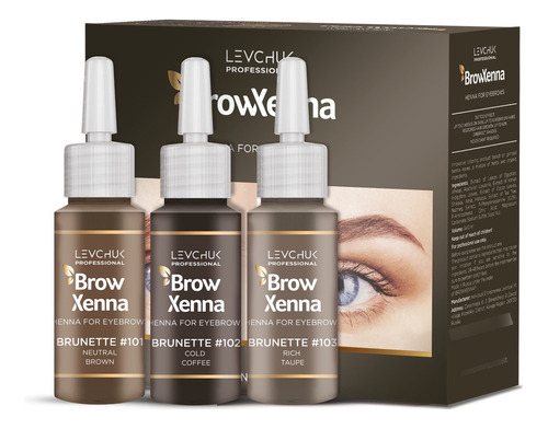 Set Castaño Henna Para Cejas Browxenna, Para Profesionales 