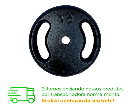 Kit 2 Anilhas 10 Kg Vazadas Pintura Preta