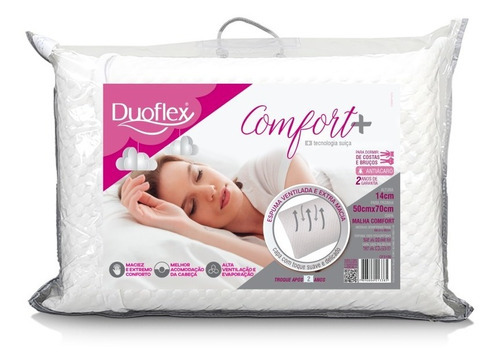 Travesseiro Duoflex Comfort+ Tecnologia Suíça - Cf3100 Cor Branco