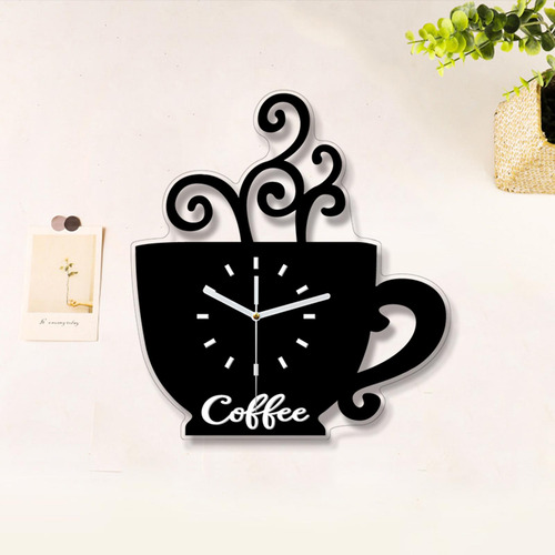 Coffee Reloj De Pared Colgante Sin Ticking Funny Lindo