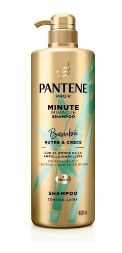 Imagen 1 de 7 de Shampoo Pantene Pro-v Minute Miracle Bambú Nutre & Crece 480