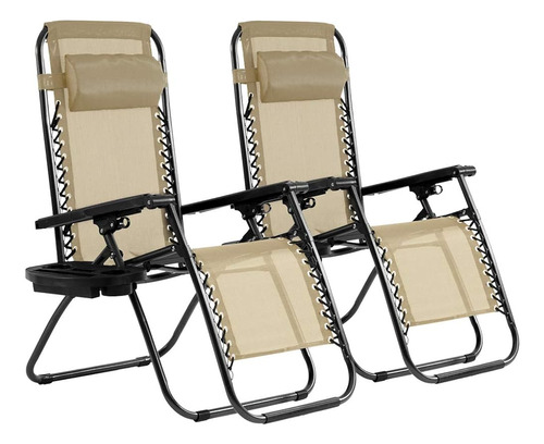 Silla De Gravedad Cero Silla De Patio Sillón Chaise 2 Pack S