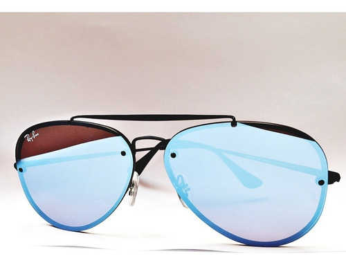 Ray Ban RB3584n 90827v Aviator Blaze Blue Mirror Black Icon Color Café-dourado