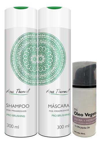 Shampoo + Óleo Aqua Thermal Pro Brushing + Oleo hidratación de 600mL 600g