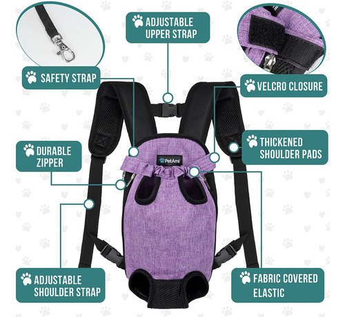 Mochila Portabebés Petami Ajustable Para Perros Pequeños Y G