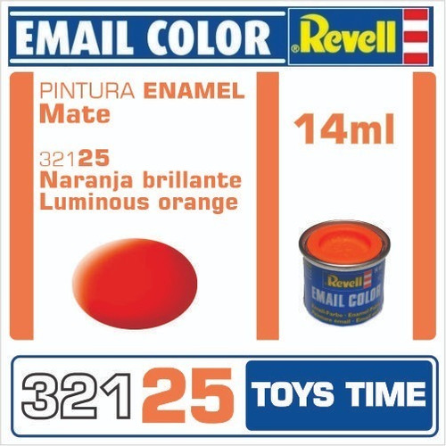 Pintura Revell Enamel Mate Color  321 25 Naranja Brillante