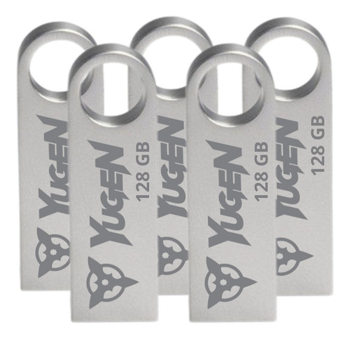 Kit 5 Memoria Usb 128gb Metalica Plata Bulk Suelta Nuevas