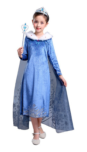 Frozen Elsa Vestido De Princesa Vestido De Fiesta Para Niñas,disfraz De Fiesta Cosplay, Vestido Con Accesorios