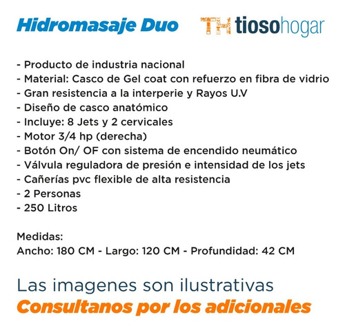 Imagen 4 de 7 de Hidromasaje Anatomico Lujo 180x120 Jets Almohadilla Premium