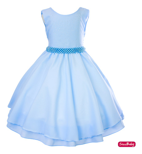 Vestido Infantil Azul Formatura Dama Princesa Festa Social