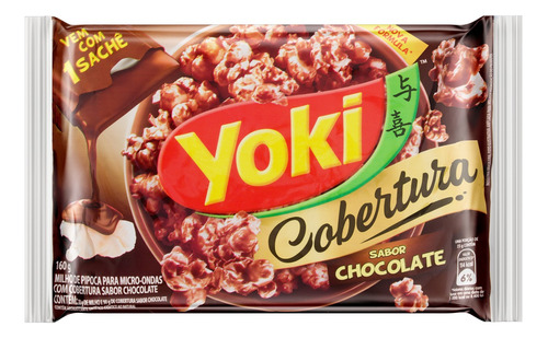 Pipoca para Micro-Ondas Cobertura Chocolate Yoki Pacote 160g