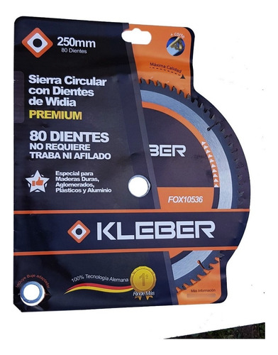 Disco Sierra Widia Corte Aluminio 80d. 10pul. 250 X 22/16mm