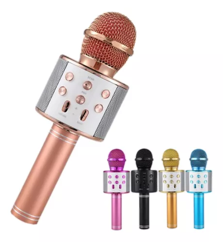 Micrófono Karaoke con Parlante Portátil Bluetooth USB MicroSD W858