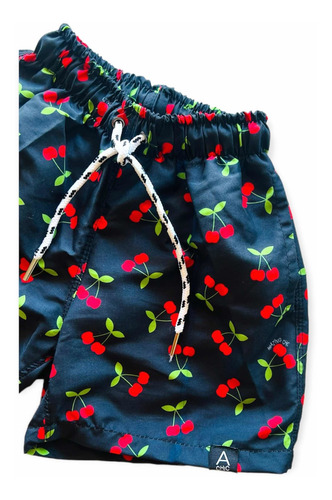 Short De Baño Niño Microfibra Con Sosten Red Cherry Envio