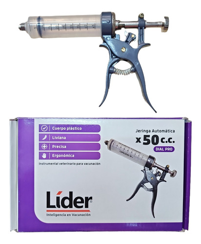 Jeringa Automatica 50 Cc Lider Dial Pro Con Cuerpo Plastico