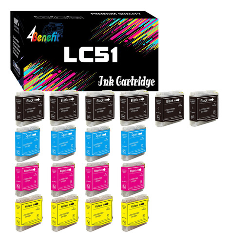 Dell 4compatible Lc51 Cartucho De Tinta Lc-51 (6bk+.