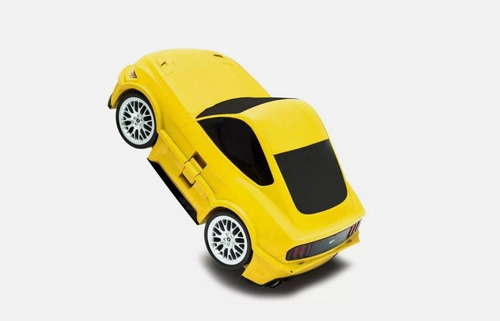 Maleta Con Ruedas Para Niños Carro Tipo Mustang Gt Amarillo