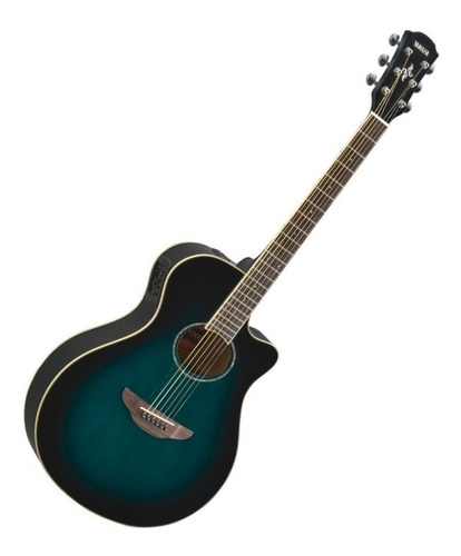 Imagen 2 de 3 de Guitarra Electroacústica Yamaha APX600 para diestros oriental blue burst palo de rosa brillante