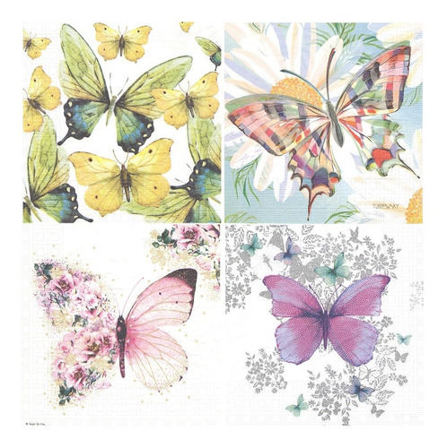 Servilletas Decoupage Set Mariposas Silvestres Laura Craft