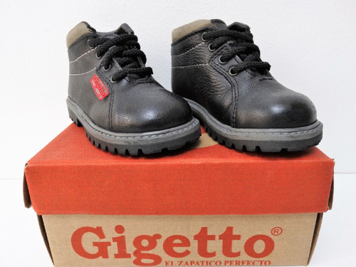 Zapato Botín Gigetto Talla 22 Color Negro / Gris Como Nuevo!