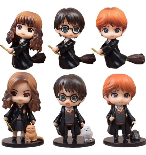 6pcs Harry Potter Hermione Ron Weasley Figura Modelo Juguete