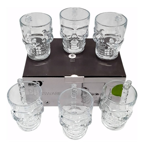 Vasos Cerveceros Set 6 Piezas Shop 540ml Calavera